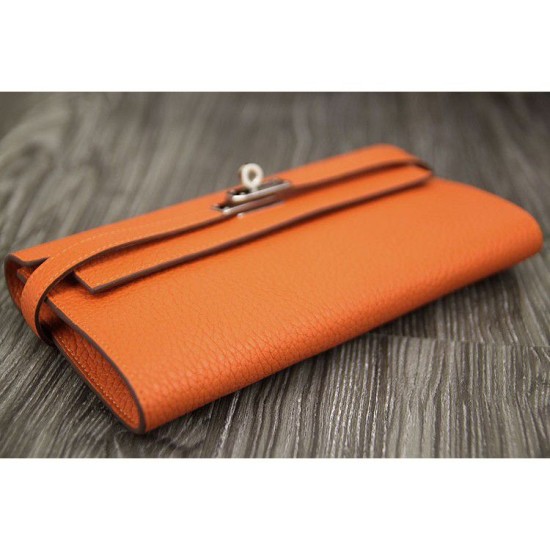 Replica Borsa di alta qualità Hermes Kelly Longue Portafoglio in pelle arancione Clemence Imitazioni Replica Perfette Borsadi alta qualità Hermes Kelly Longue Portafoglio in pelle arancione Clemence