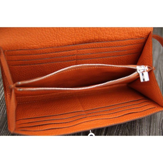 Replica Borsa di alta qualità Hermes Kelly Longue Portafoglio in pelle arancione Clemence Imitazioni Replica Perfette Borsadi alta qualità Hermes Kelly Longue Portafoglio in pelle arancione Clemence