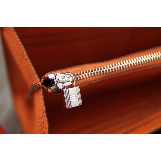 Replica Borsa di alta qualità Hermes Kelly Longue Portafoglio in pelle arancione Clemence Imitazioni Replica Perfette Borsadi alta qualità Hermes Kelly Longue Portafoglio in pelle arancione Clemence
