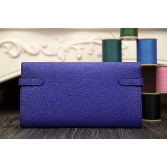 Replica Pari di alta qualità Hermes Kelly Longue Portafoglio in pelle blu elettrico Clemence Imitazioni Replica perfette Pari di alta qualità Hermes Kelly Longue Portafoglio in pelle blu elettrico Clemence
