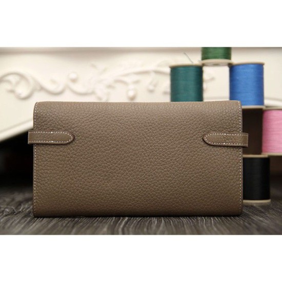 Replica Hermes Kelly Longue Portafoglio in pelle étoupe Clemence Imitazioni Replica perfette Hermes Kelly Longue Portafoglio in pelle étoupe Clemence