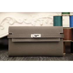 Replica perfette Pari Hermes Kelly Longue Portafoglio in pelle étoupe Epsom