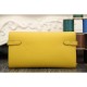 Replica Perfette Borsadi alta qualit&agrave; Hermes Kelly Longue Portafoglio in pelle gialla Epsom