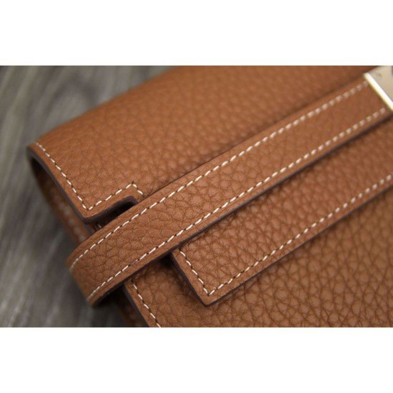 Replica Hermes Kelly Longue Portafoglio in pelle marrone Clemence Imitazioni Replica perfette Hermes Kelly Longue Portafoglio in pelle marrone Clemence