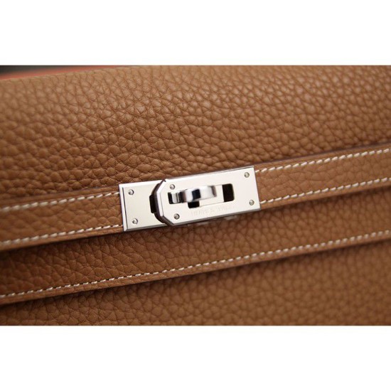Replica Hermes Kelly Longue Portafoglio in pelle marrone Clemence Imitazioni Replica perfette Hermes Kelly Longue Portafoglio in pelle marrone Clemence