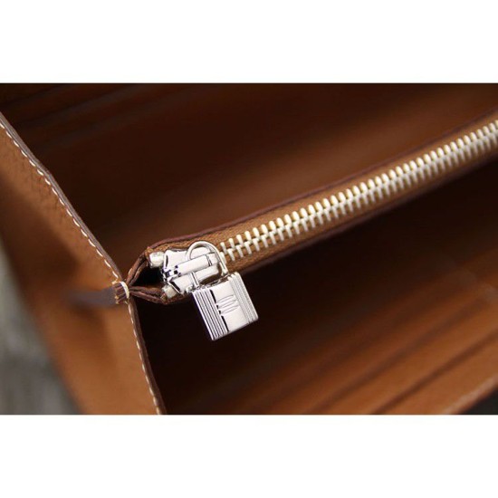 Replica Hermes Kelly Longue Portafoglio in pelle marrone Clemence Imitazioni Replica perfette Hermes Kelly Longue Portafoglio in pelle marrone Clemence