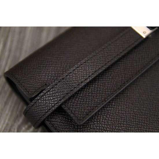 Replica Pari Hermes Kelly Longue Portafoglio in pelle nera Epsom Imitazioni Replica perfette Pari Hermes Kelly Longue Portafoglio in pelle nera Epsom