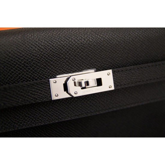 Replica Pari Hermes Kelly Longue Portafoglio in pelle nera Epsom Imitazioni Replica perfette Pari Hermes Kelly Longue Portafoglio in pelle nera Epsom