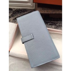 Replica Borsa imitazione Portafoglio Hermes Bearn in azzurro in pelle Imitazioni Replica Perfette Borsaimitazione Portafoglio Hermes Bearn in azzurro in pelle