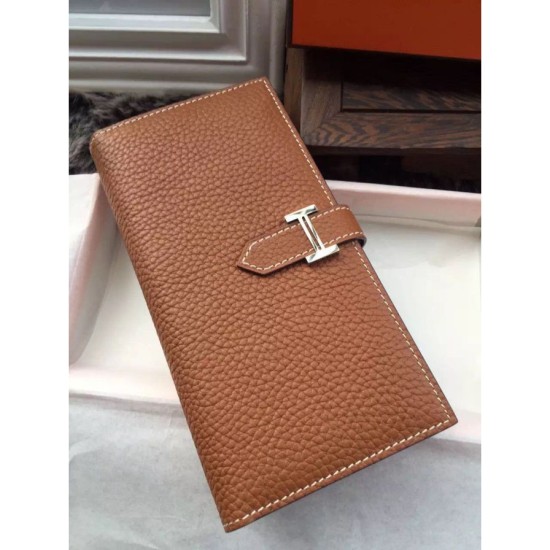 Replica Perfette BorsaPortafoglio Hermes Bearn Portafoglio In pelle marrone