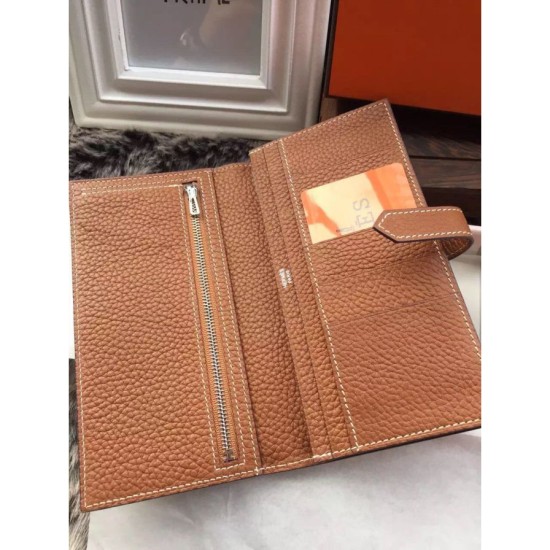 Replica Perfette BorsaPortafoglio Hermes Bearn Portafoglio In pelle marrone