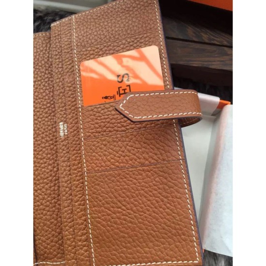Replica Perfette BorsaPortafoglio Hermes Bearn Portafoglio In pelle marrone