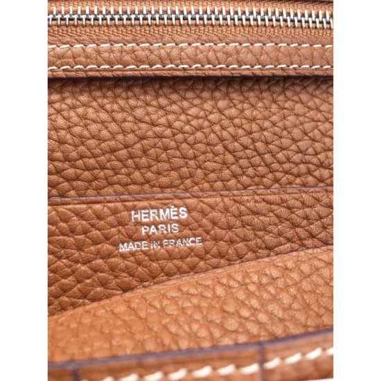 Replica Perfette BorsaPortafoglio Hermes Bearn Portafoglio In pelle marrone