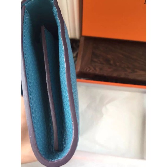 Replica Portafoglio Hermes Costanza a lungo in Jean pelle blu Imitazioni Replica perfette Portafoglio Hermes Costanza a lungo in Jean pelle blu