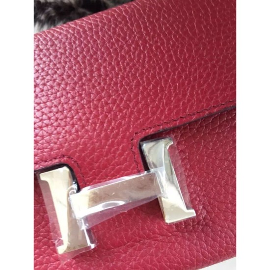 Replica perfette di alta qualit&agrave; Portafoglio Hermes Costanza a lungo in pelle fucsia