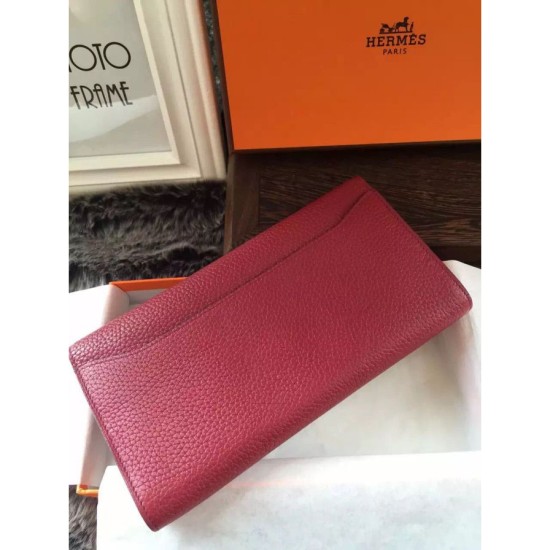 Replica perfette di alta qualit&agrave; Portafoglio Hermes Costanza a lungo in pelle fucsia