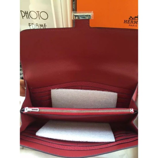 Replica perfette di alta qualit&agrave; Portafoglio Hermes Costanza a lungo in pelle fucsia