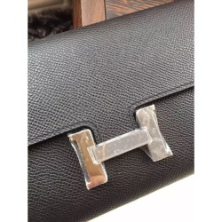 Replica Alta gamma Dettagli perfetti Portafoglio Hermes Costanza a lungo in pelle nera Epsom Imitazioni Replica perfette Alta gamma Dettagli perfetti Portafoglio Hermes Costanza a lungo in pelle nera Epsom