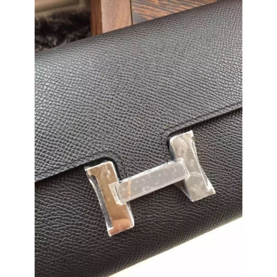 Replica Alta gamma Dettagli perfetti Portafoglio Hermes Costanza a lungo in pelle nera Epsom Imitazioni Replica perfette Alta gamma Dettagli perfetti Portafoglio Hermes Costanza a lungo in pelle nera Epsom