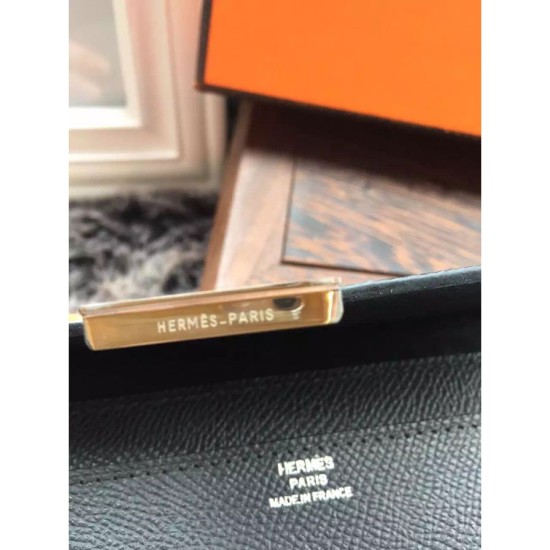 Replica Alta gamma Dettagli perfetti Portafoglio Hermes Costanza a lungo in pelle nera Epsom Imitazioni Replica perfette Alta gamma Dettagli perfetti Portafoglio Hermes Costanza a lungo in pelle nera Epsom