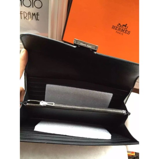 Replica Alta gamma Dettagli perfetti Portafoglio Hermes Costanza a lungo in pelle nera Epsom Imitazioni Replica perfette Alta gamma Dettagli perfetti Portafoglio Hermes Costanza a lungo in pelle nera Epsom