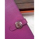 Replica perfette Portafoglio Hermes Dogon  in pelle Cyclamen