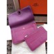 Replica perfette Portafoglio Hermes Dogon  in pelle Cyclamen