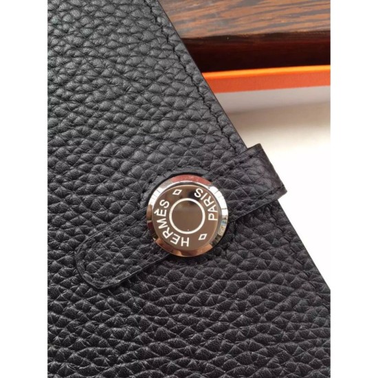 Replica Portafoglio Hermes Dogon in pelle nera Imitazioni Replica perfette Portafoglio Hermes Dogon in pelle nera