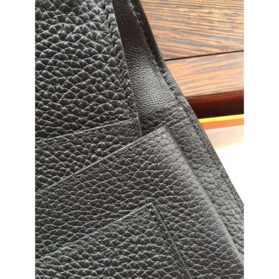 Replica Portafoglio Hermes Dogon in pelle nera Imitazioni Replica perfette Portafoglio Hermes Dogon in pelle nera