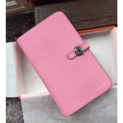 Pari di alta qualit&agrave; Portafoglio Hermes Dogon in pelle rosa