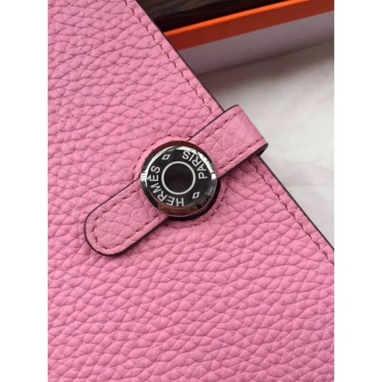 Replica Pari di alta qualità Portafoglio Hermes Dogon in pelle rosa Imitazioni Replica perfette Pari di alta qualità Portafoglio Hermes Dogon in pelle rosa
