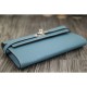 Replica perfette Portafoglio Hermes Kelly Longue in pelle Jean Blu Clemence