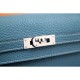 Replica perfette Portafoglio Hermes Kelly Longue in pelle Jean Blu Clemence