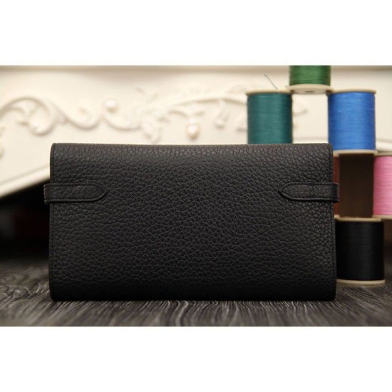Replica Alta gamma Portafoglio Hermes Kelly Longue in pelle nera Clemence Imitazioni Replica perfette Alta gamma Portafoglio Hermes Kelly Longue in pelle nera Clemence