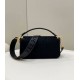 Replica Perfette Borsa in tela Fendi Baguette media FF 8BR600 Nera imitazioni