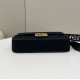 Replica Perfette Borsa in tela Fendi Baguette media FF 8BR600 Nera imitazioni