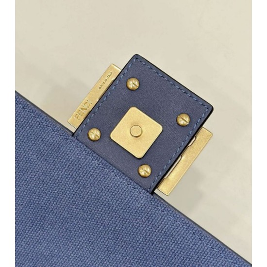 Borsa media Fendi Baguette Jacquard FF in tessuto 8BR600 Blu Replica Replica Perfette Borsa media Fendi Baguette Jacquard FF in tessuto 8BR600 Blu imitazioni