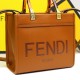 Borse Firmate Replica tote Fendi Sunshine piccola shopper Marrone qualità specchio Replica Perfette Borse Firmate tote Fendi Sunshine piccola shopper Marrone imitazioni