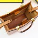 Borse Firmate Replica tote Fendi Sunshine piccola shopper Marrone qualità specchio Replica Perfette Borse Firmate tote Fendi Sunshine piccola shopper Marrone imitazioni
