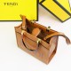 Borse Firmate Replica tote Fendi Sunshine piccola shopper Marrone qualità specchio Replica Perfette Borse Firmate tote Fendi Sunshine piccola shopper Marrone imitazioni