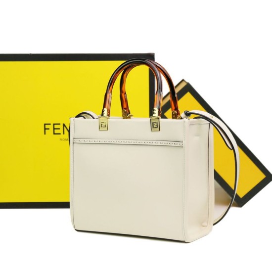 Borse Replica Alta Qualità tote shopper piccola Fendi Sunshine Bianca qualità specchio Replica Perfette Borse Alta Qualità tote shopper piccola Fendi Sunshine Bianca imitazioni