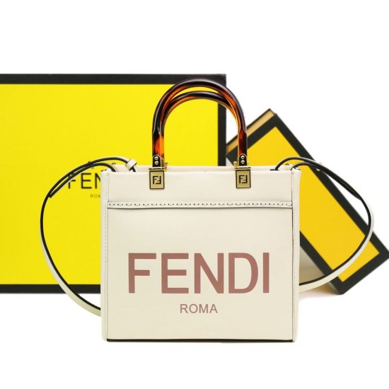 Borse Replica Alta Qualità tote shopper piccola Fendi Sunshine Bianca qualità specchio Replica Perfette Borse Alta Qualità tote shopper piccola Fendi Sunshine Bianca imitazioni