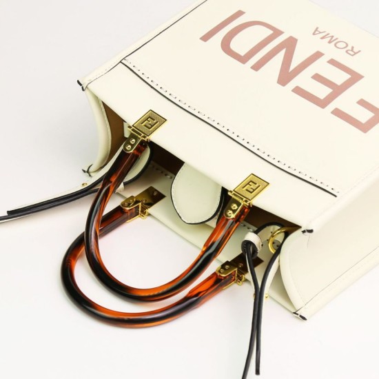 Borse Replica Alta Qualità tote shopper piccola Fendi Sunshine Bianca qualità specchio Replica Perfette Borse Alta Qualità tote shopper piccola Fendi Sunshine Bianca imitazioni