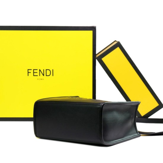 Borsa tote Fendi Sunshine piccola shopper nera Replica Replica Perfette Borsa tote Fendi Sunshine piccola shopper nera imitazioni