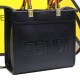 Borsa tote Fendi Sunshine piccola shopper nera Replica Replica Perfette Borsa tote Fendi Sunshine piccola shopper nera imitazioni