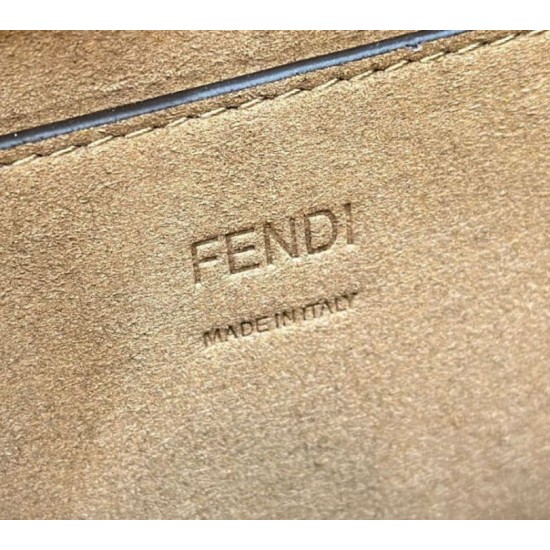 Borsa Fendi Sunshine Small Shopper Tote FF in tessuto jacquard Marrone Replica Replica Perfette Borsa Fendi Sunshine Small Shopper Tote FF in tessuto jacquard Marrone imitazioni