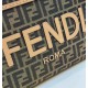 Borsa Fendi Sunshine Small Shopper Tote FF in tessuto jacquard Marrone Replica Replica Perfette Borsa Fendi Sunshine Small Shopper Tote FF in tessuto jacquard Marrone imitazioni