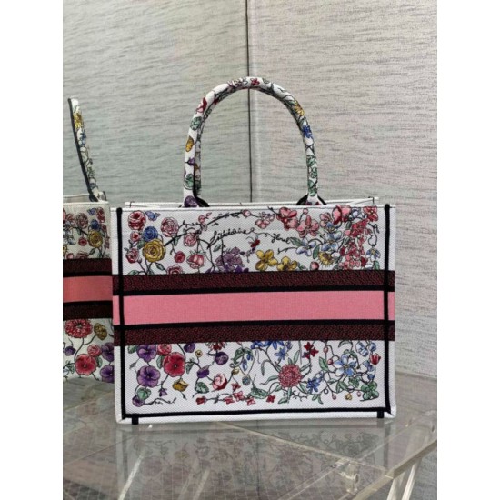 replica tote media Dior Book Tote multicolore con ricamo Florilegio bianco qualità specchio Replica Perfette tote media Dior Book Tote multicolore con ricamo Florilegio bianco imitazioni