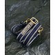 Replica Perfette Christian Dior Borsa tote media Dior Book Blu scuro Ricami Dior Oblique e pelle di vitello imitazioni