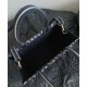Replica Perfette Christian Dior Borsa tote media Dior Book Blu scuro Ricami Dior Oblique e pelle di vitello imitazioni